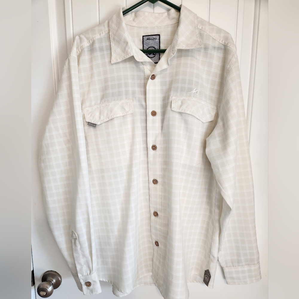 MOJO Mens Dress Shirt Beige XL